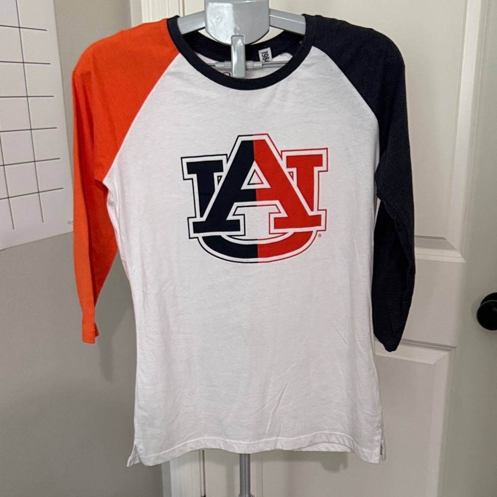 Pressbox Auburn Tigers Colorblock Long Sleeve Tee - Orange, Navy, White